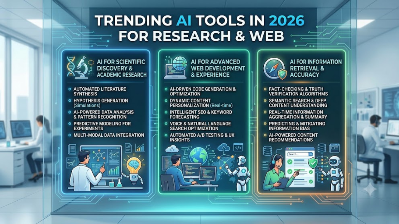 Trending AI Tools 2026 for Research and Web