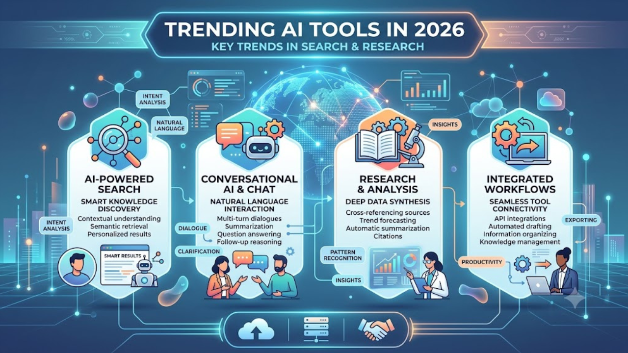 Trending AI Tools 2026 for Search and Research